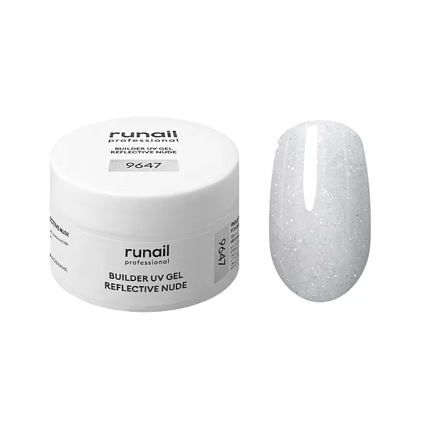 Runail, Моделирующий УФ-гель светоотражающий BUILDER UV GEL REFLECTIVE NUDE, 15г №9647