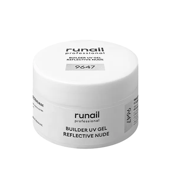Runail, Моделирующий УФ-гель светоотражающий BUILDER UV GEL REFLECTIVE NUDE, 15г №9647